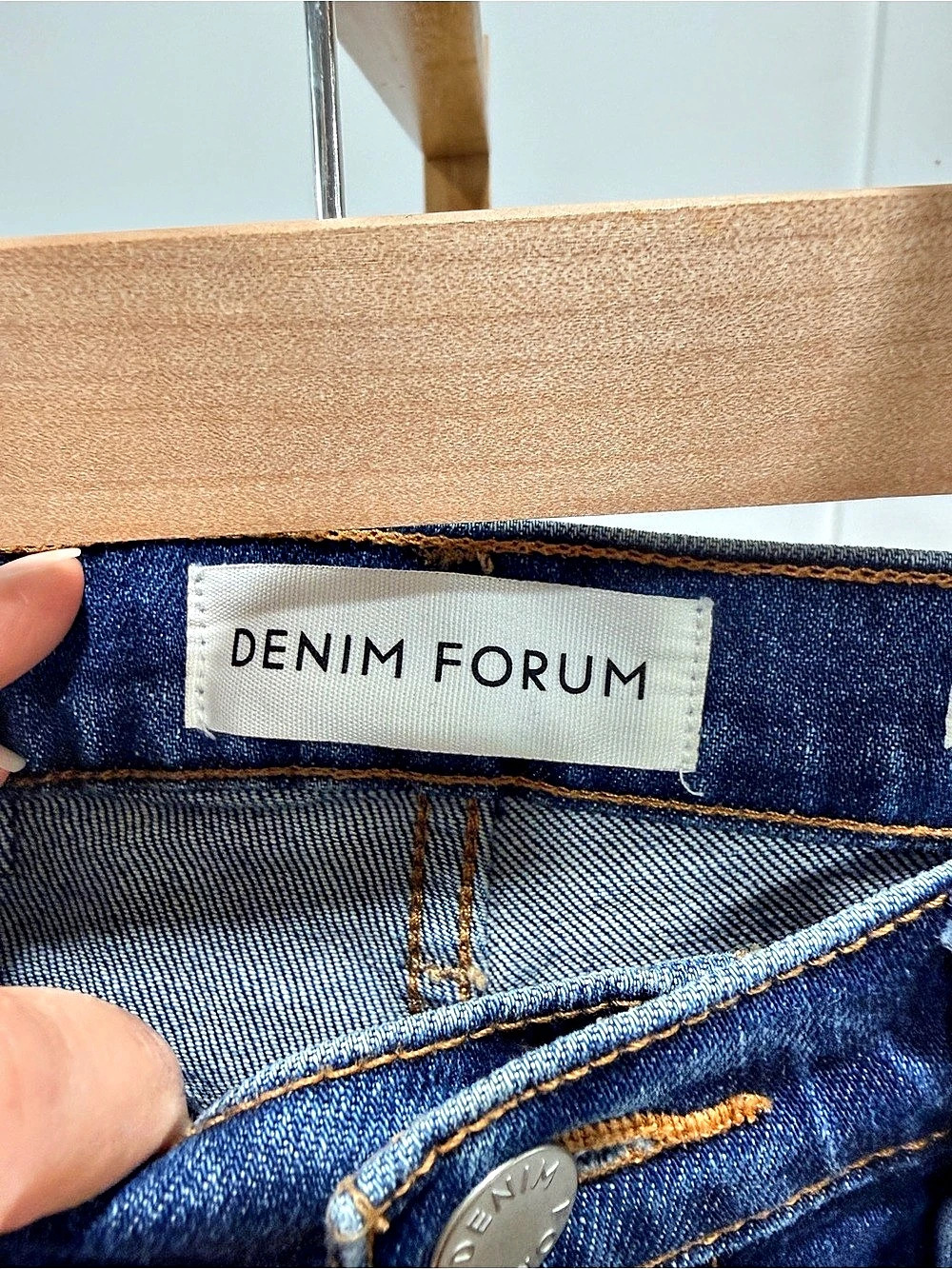 Denim Forum The Yoko High Rise Slim Jeans Blue Waist 25 - Picture 3 of 6